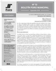Boletín Foro Municipal #72